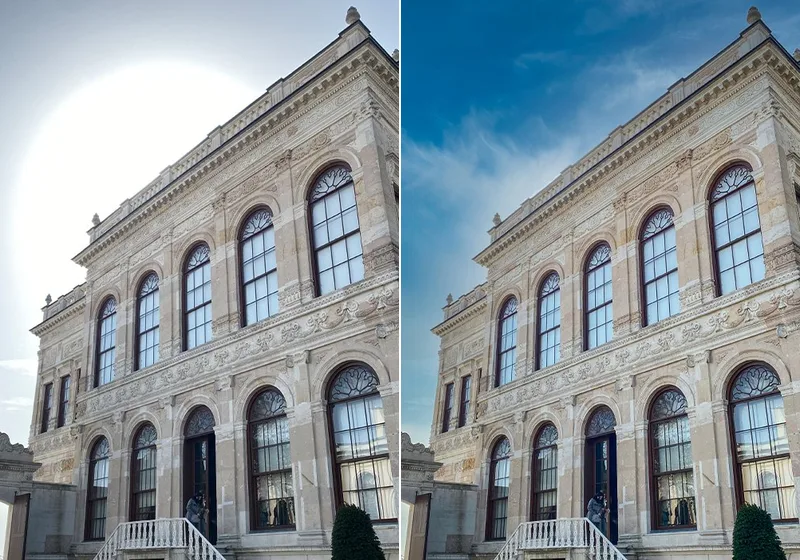 Sky Replacement: before (left) and after (right)